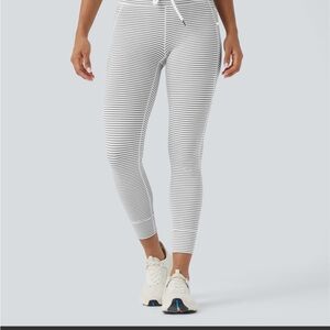 HALARA high waisted drawstring striped yoga Leggings w/ pockets